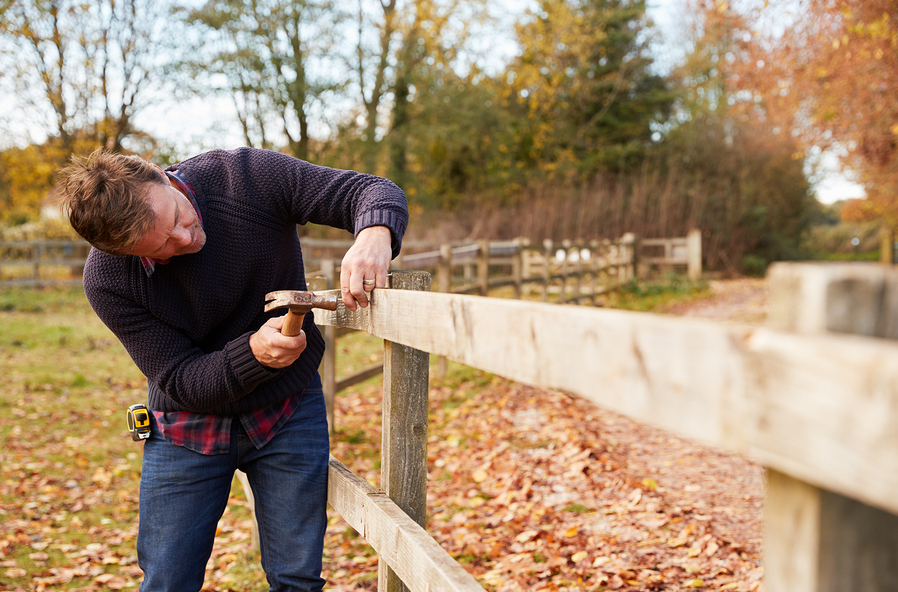 this image shows fence repair in Fullerton, California