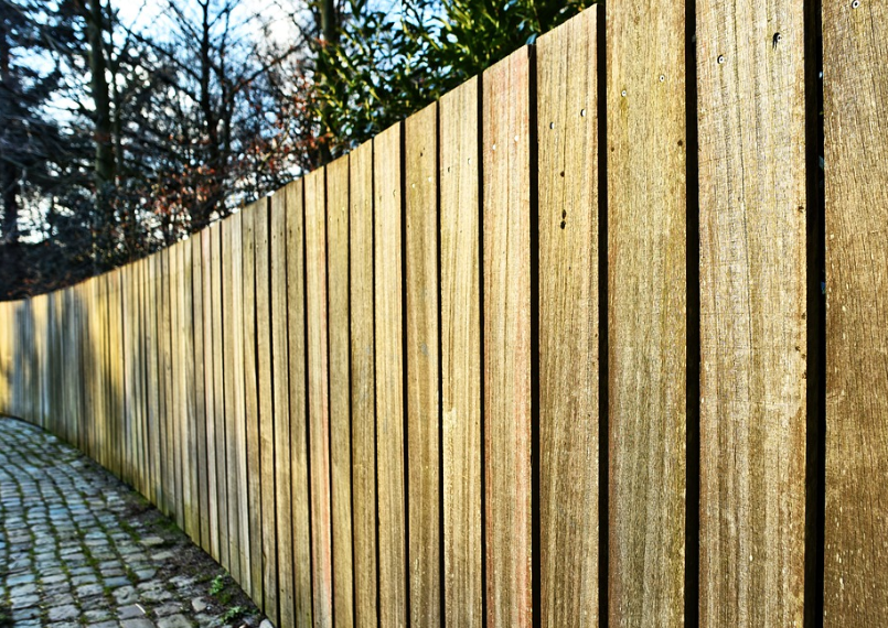 this image shows pine fence in Fullerton, California