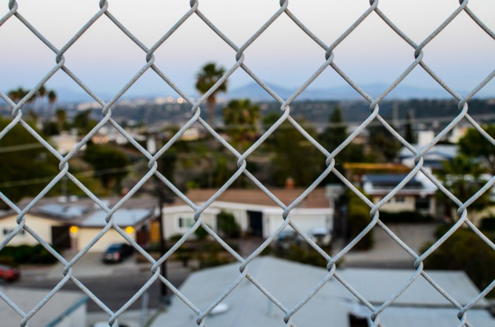 this is a picture of chain link fence in Fullerton, CA